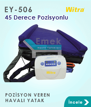 45 derece pozisyon veren havalı yatak