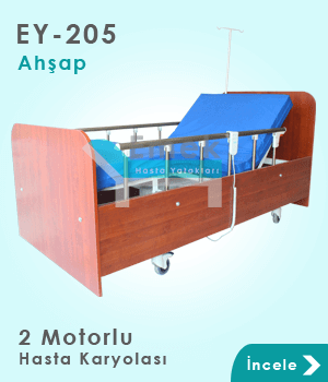 2 motorlu ahşap hasta yatağı EY-205