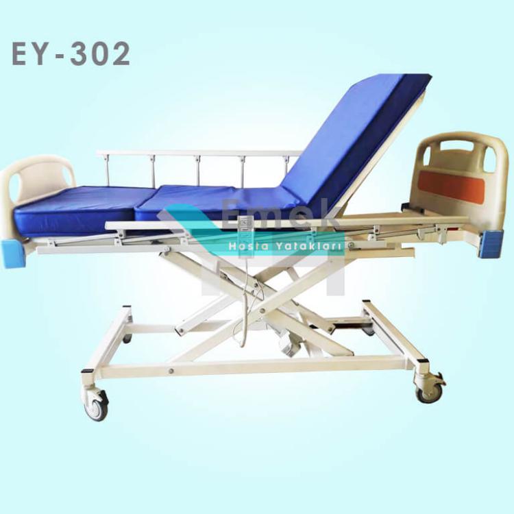 3 Motorlu Tabanca Korkuluklu Hasta Yatağı EY-302